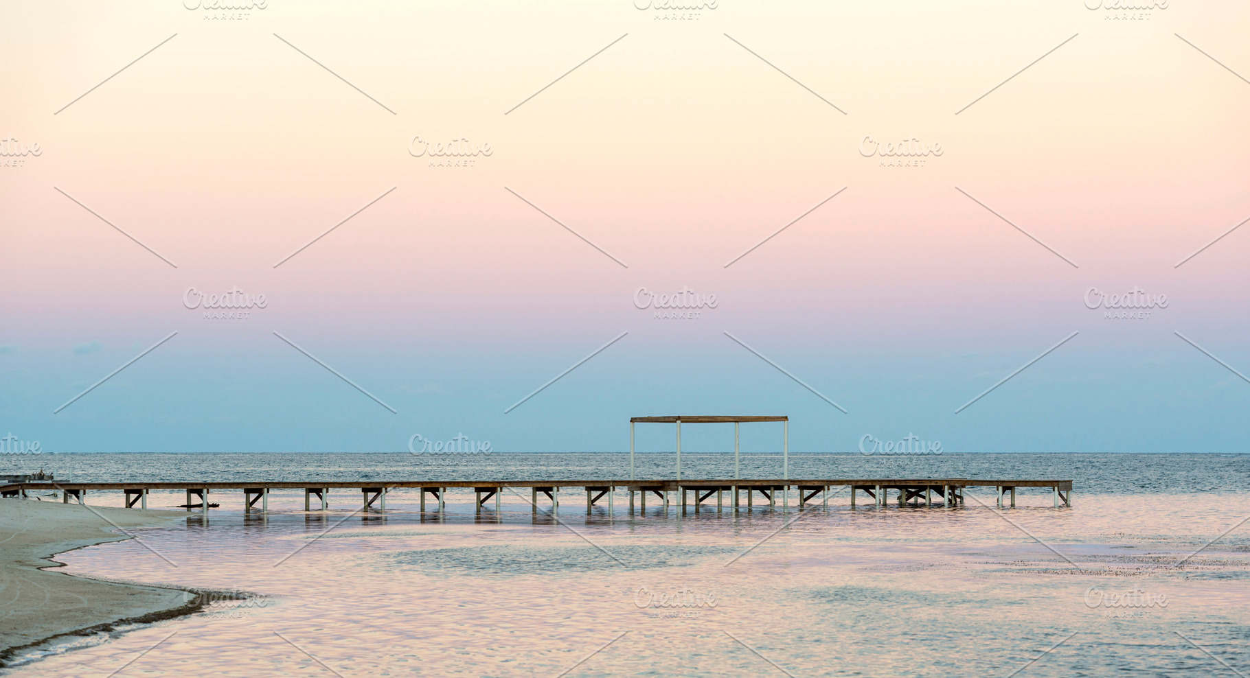 Sunset Reflection With Jetty, a Nature Photo by THP Creative