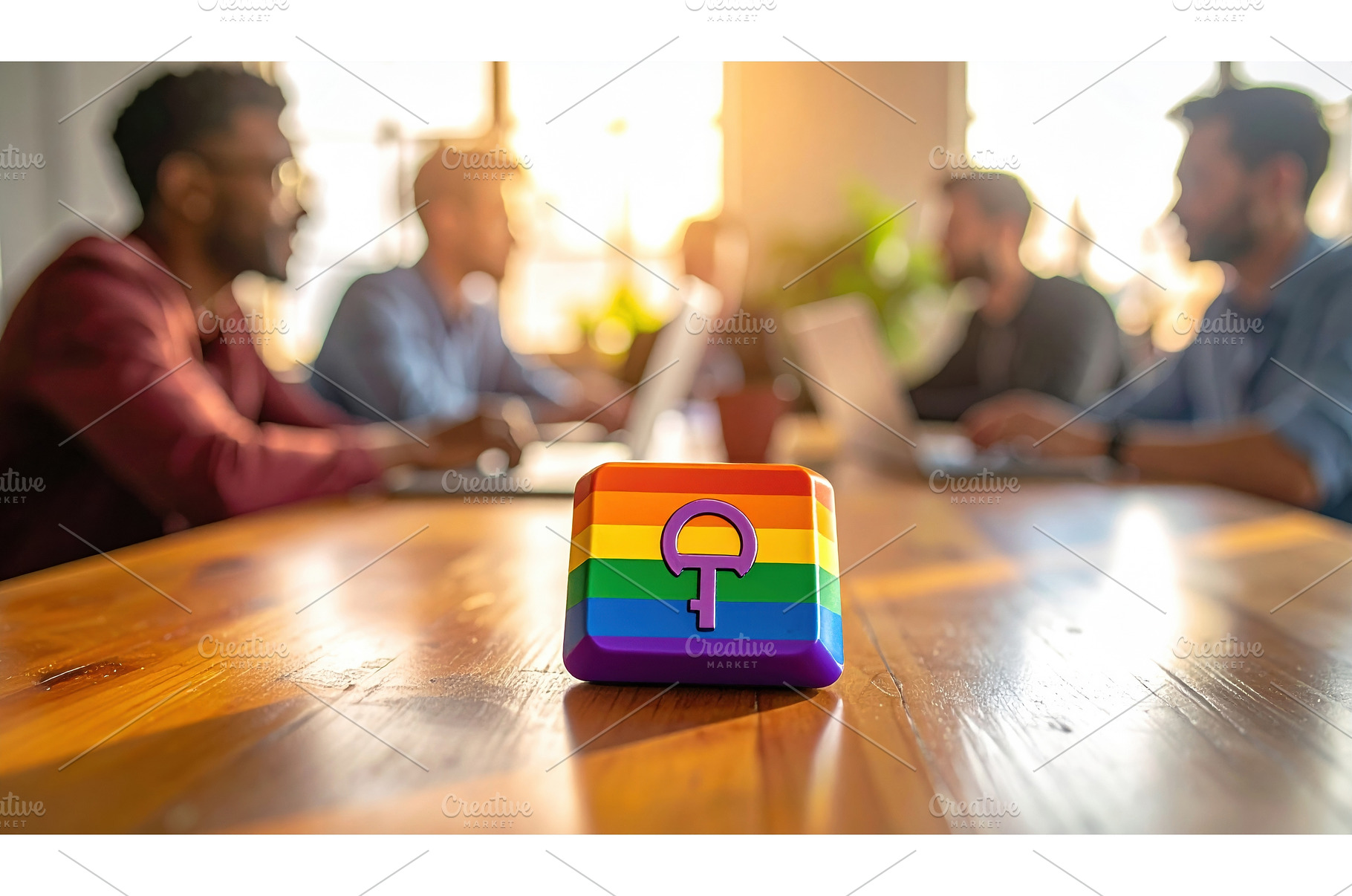 Rainbow keycap with gender symbol on, a Person Photo by Igor Tichonow