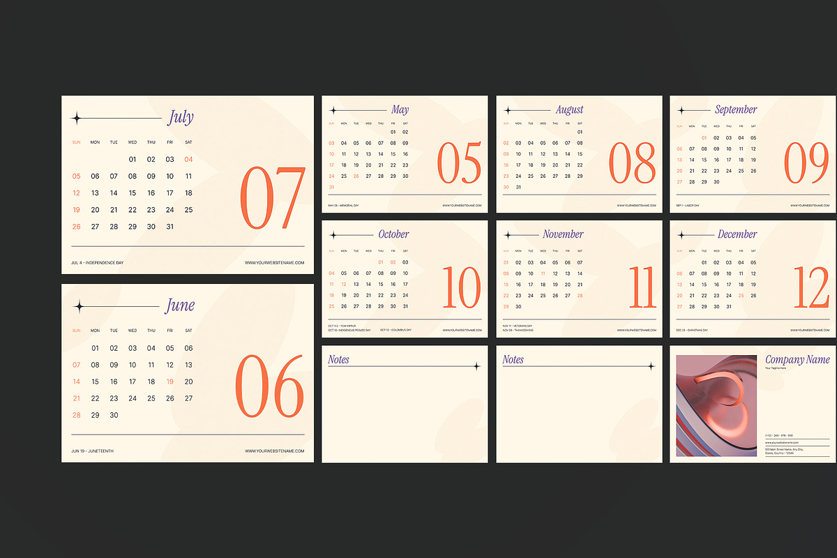 Modern Minimalist Calendar preview 4