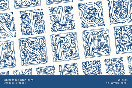 Ornate Vintage Drop Cap Font, a Symbol Font by Century Library