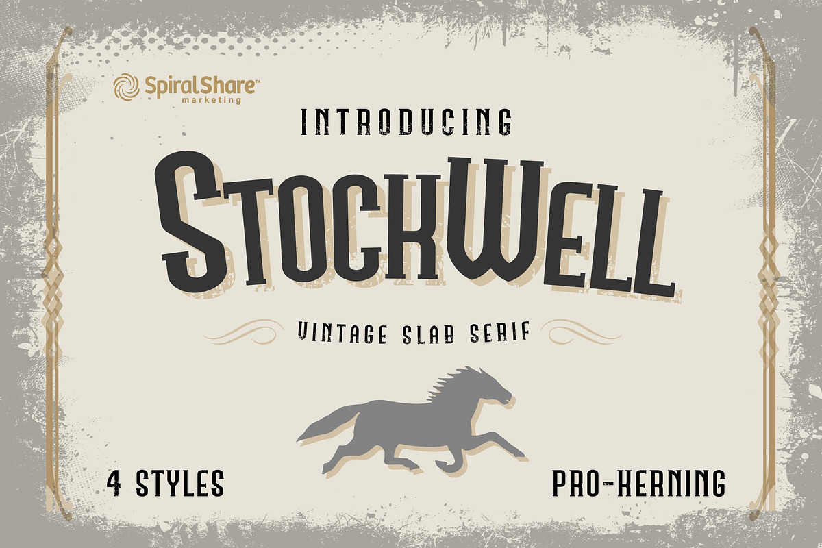 Stockwell Vintage Slab Serif Font, a Slab Serif Font by SpiralShare Digital (Photo 1 of 3)