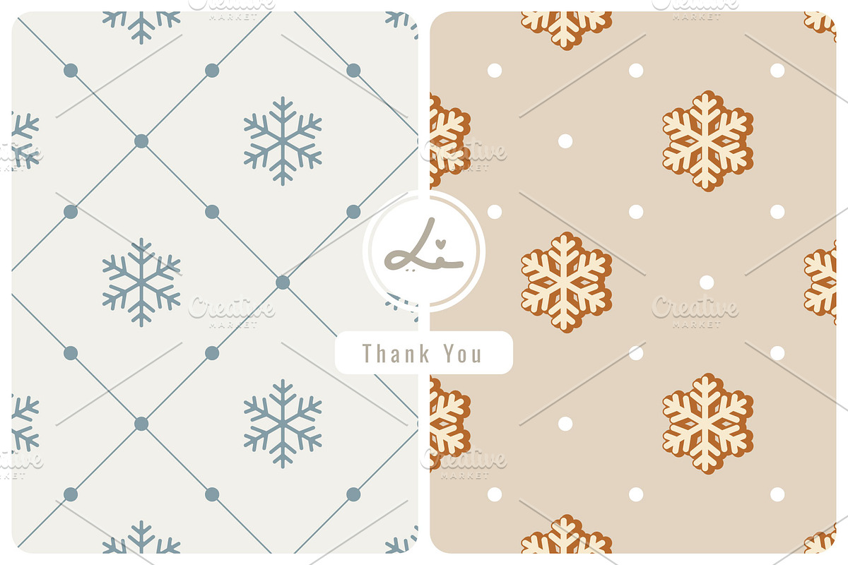 Elegant snowflake seamless pattern, a Pattern Graphic by lindoet23 (Photo 1 of 3)