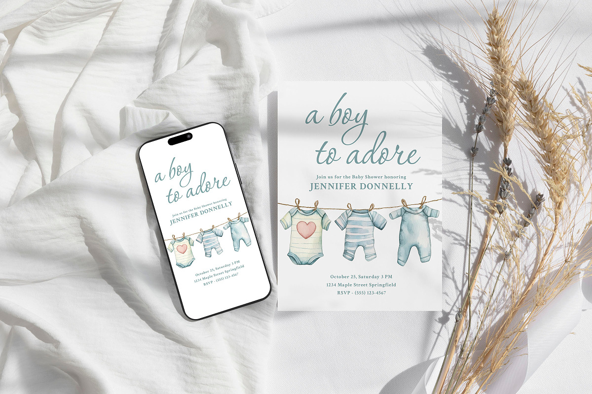 Carina - Baby Shower Invitation, an Invitation Template by CinderHeart Designs (Photo 4 of 4)