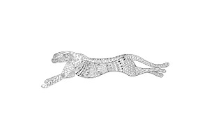 Patterned running cheetah illustration