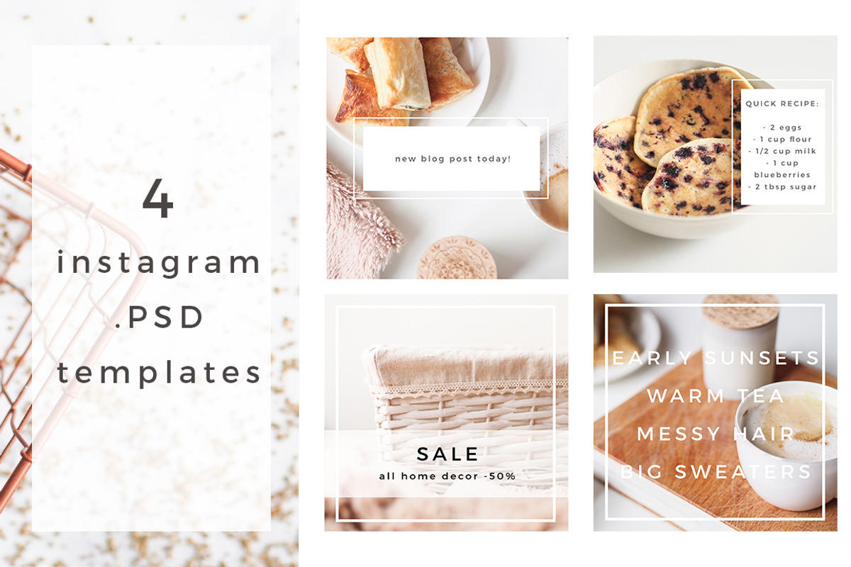 Cozy Home Instagram Bundle, a Social Media Template by dagmarauhl (Photo 3 of 5)
