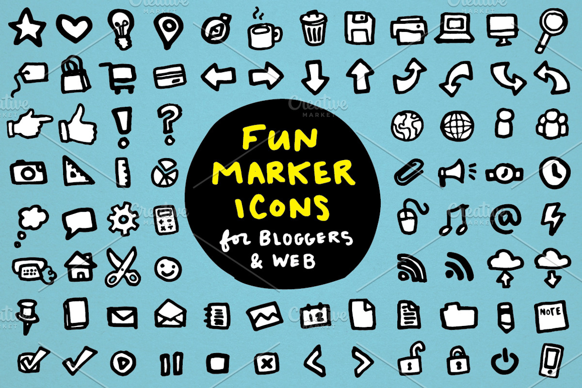 Fun Marker Icons for Blogs &Web, an Icon by Lemonade Pixel (Photo 1 of 3)