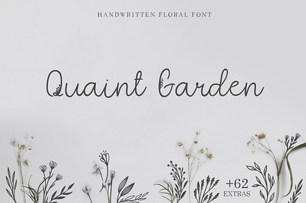 Quaint Garden Floral Font +EXTRAS, a Script Font by AnMark