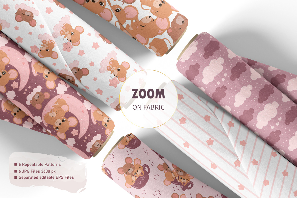 Adorable Little Mice Patterns, a Pattern Graphic by DrawStudio1988 (Photo 6 of 11)