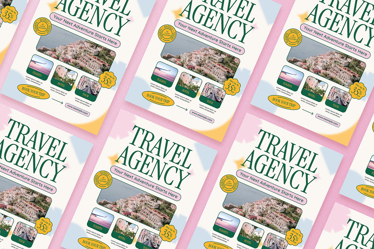 Geometric Travel Agency Flyer, a Flyer Template by Aiyari Graphic (Photo 2 of 3)