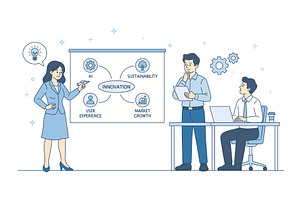 Innovation concept in business, a Person Illustration by Artsaba Family