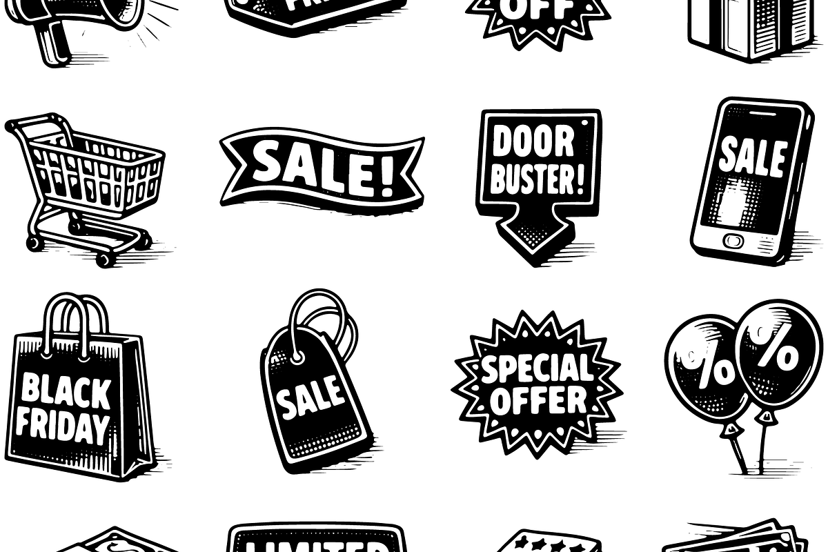 Black Friday Sale Promotion Icons, an Object Graphic by RT Studio (Photo 3 of 4)