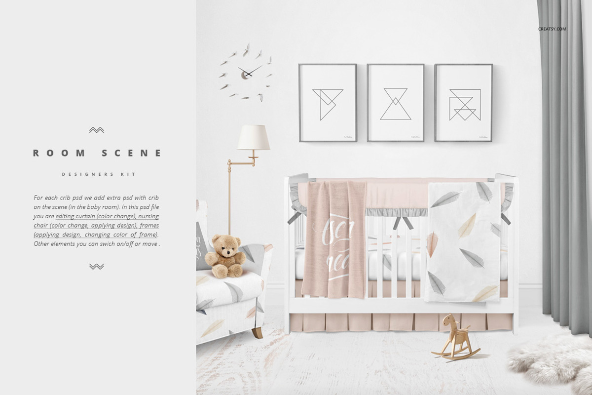 Crib Beddind Designers Kit Mockup, a Bottom Mockup by Creatsy (Photo 17 of 29)