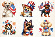 4th Of July Dog Sublimation Clipart, a Seasonal Illustration by Rose Art (Thumbnail 2 of 4)