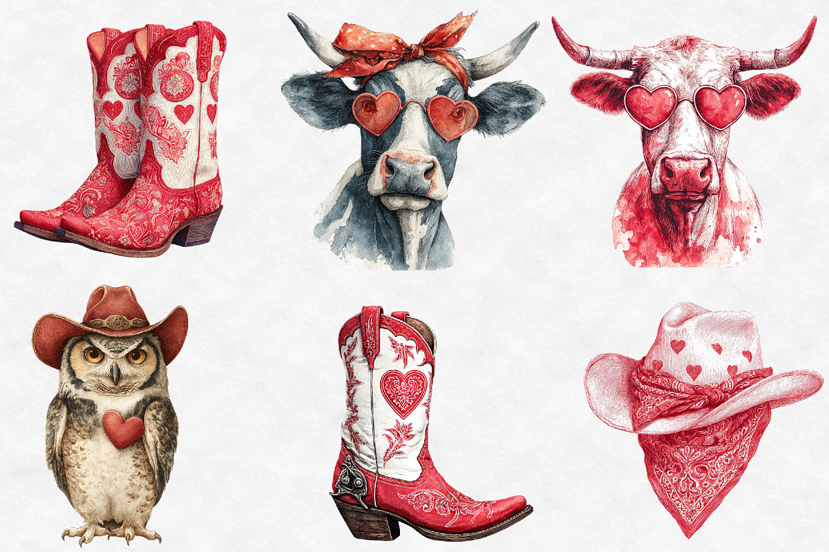 Western Valentine's Day PNG Clipart, an Illustration by Designworld (Photo 4 of 6)