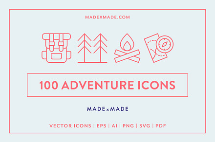 Adventure Line Icons, an Outline Icon by Made by Made