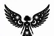 starry angel wings silhouette, an Illustration by Amazin_art (Thumbnail 15 of 21)