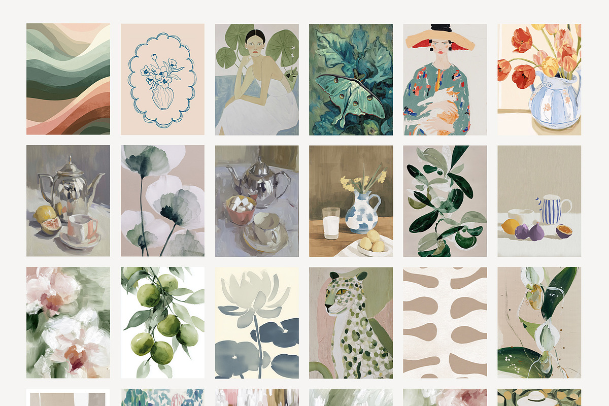Eclectic Gallery - Wall Art Prints, a Background Graphic by Watercolor_Ma (Photo 4 of 9)