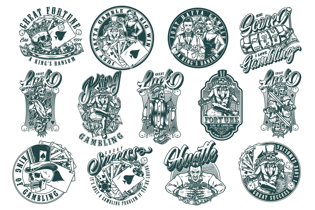 Gambling t-shirt designs, a Branding & Logo Template by DGIM studio (Photo 6 of 9)