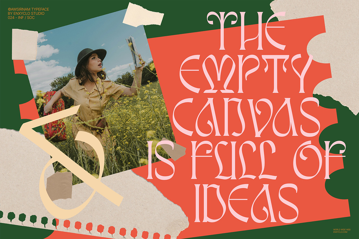 Awsirnam - Aesthetic Serif Font, a Serif Font by Enxyclo Studio (Photo 14 of 29)