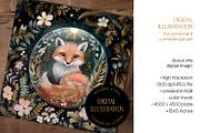 Cute Fox In Crystal Ball Art Print, an Animal Illustration by The Dutch Lady Designs (Thumbnail 2 of 4)