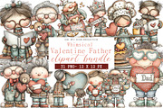 Whimsical Valentine Father Clipart, an Illustration by DreamArtGraphic (Thumbnail 1 of 4)