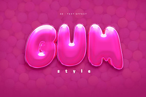 3D Bubble Gum Text Effect Template