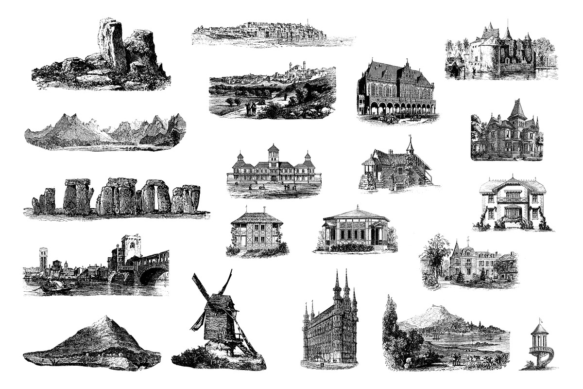 Landscape Vintage Illustrations, an Education Illustration by hypegraphic (Photo 2 of 5)