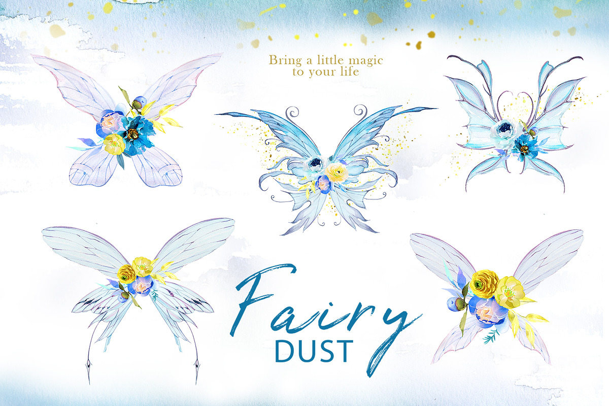 Watercolor Fairy Dust Clipart Set, a Person Illustration by ArtCreationsDesign (Photo 10 of 10)