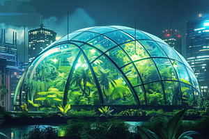 Futuristic Urban Greenhouse Dome, an Architecture Photo by Ales Munt