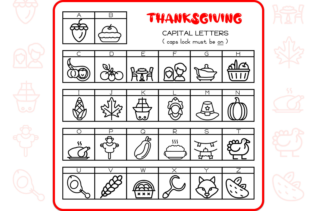 Thanksgiving Icons - Dingbat Font, a Symbol Font by WADLEN (Photo 2 of 7)