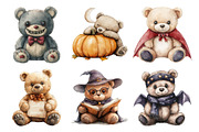 Halloween Teddy Bear Clipart Bundle, an Illustration by Daily.Designs (Thumbnail 5 of 5)