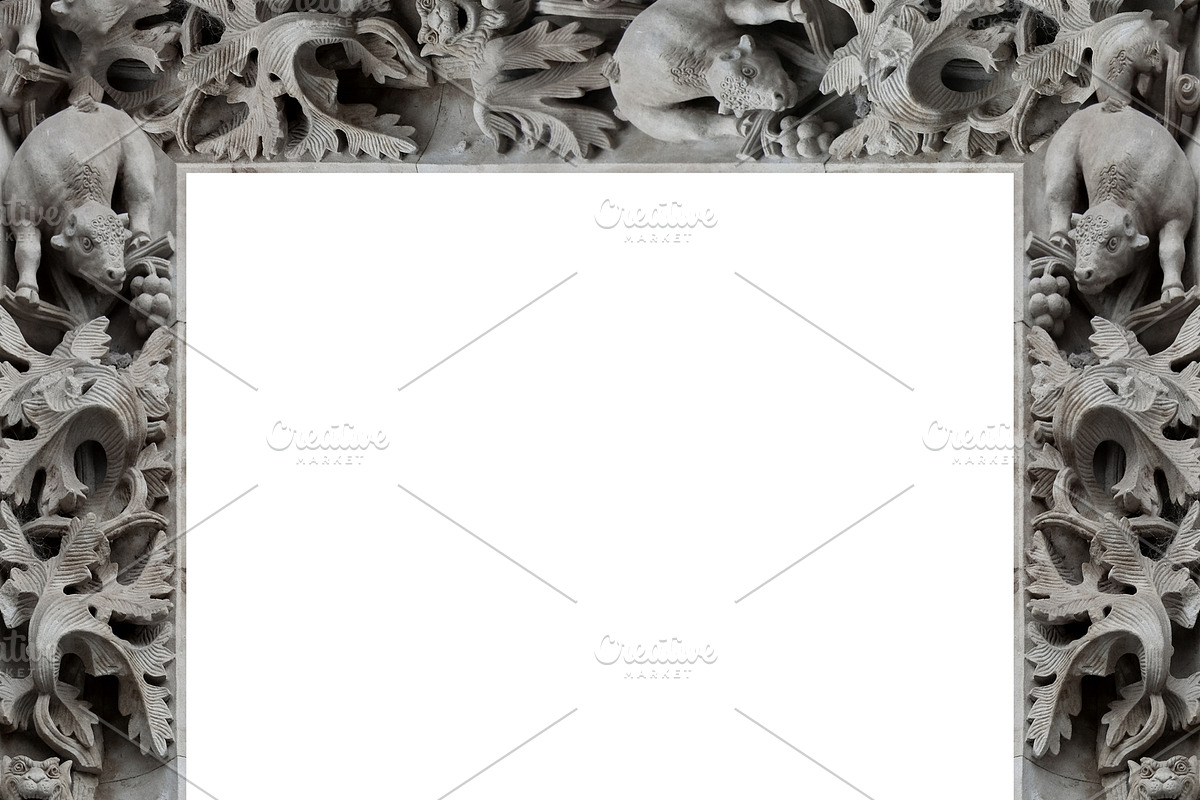 Blank frame with stone carving ornament figures borders, a Background Graphic by DanFLCreativo