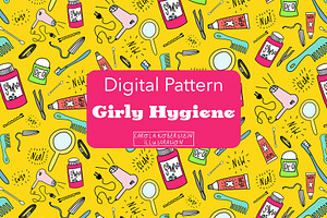 Girly Hygiene Pattern, a Pattern Graphic by koberstein
