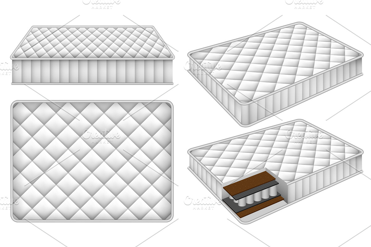 Mattress bedding bed mockup set, an Object Illustration by Ylivdesign