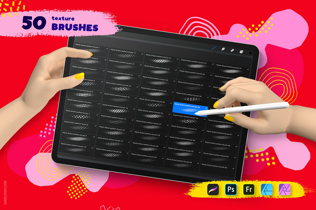 Hand-Drawn Patterns, Shapes, Brushes, a Pattern Graphic by Samolevsky (Photo 4 of 23)