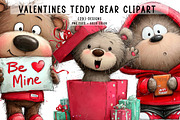 Valentines Teddy Bear Clipart, an Illustration by CreationArt (Thumbnail 1 of 5)