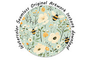 Floral Seamless Pattern, a Seasonal Illustration by Layerology (Thumbnail 2 of 3)