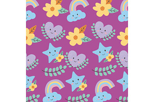 cute pattern kawaii, a Texture Illustration by studiogstock