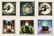 Vintage Halloween Postage Stamp Bund, an Illustration by SVGArt (Thumbnail 8 of 8)