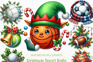Christmas Sport Balls Sublimation, an Illustration by Craft Nest