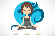 Yoga Women Poses 5 Illustrations Set, a Healthcare Illustration by Kakigori Studio (Thumbnail 2 of 5)