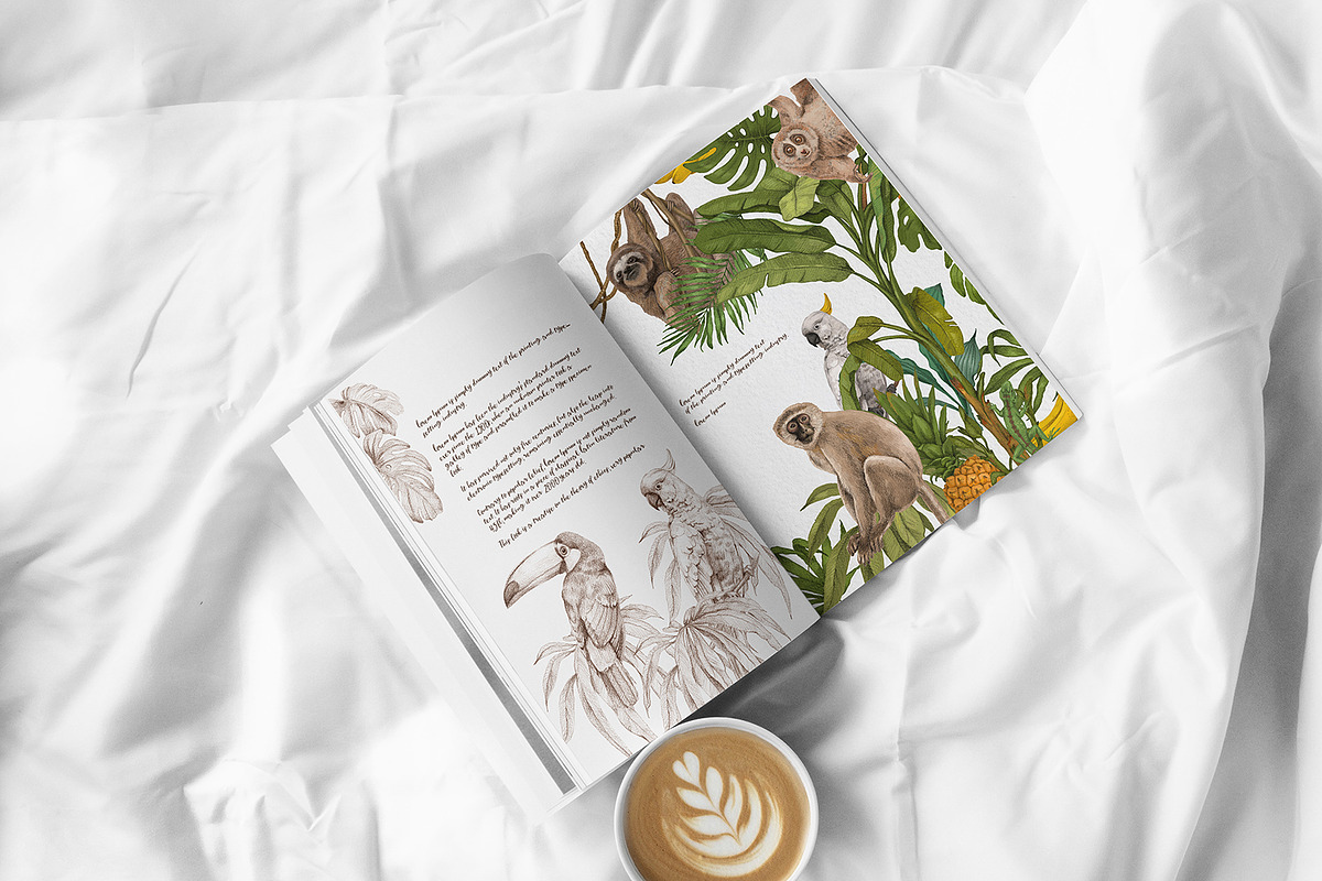 Tropical jungle animals, plants set, an Animal Illustration by Alamella (Photo 7 of 8)
