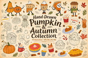 Hand-Drawn Pumpkin & Autumn Bundle