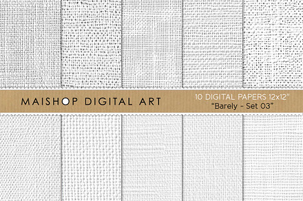 White Linen & Cotton Canvas Textures, a Texture Graphic by Maishop