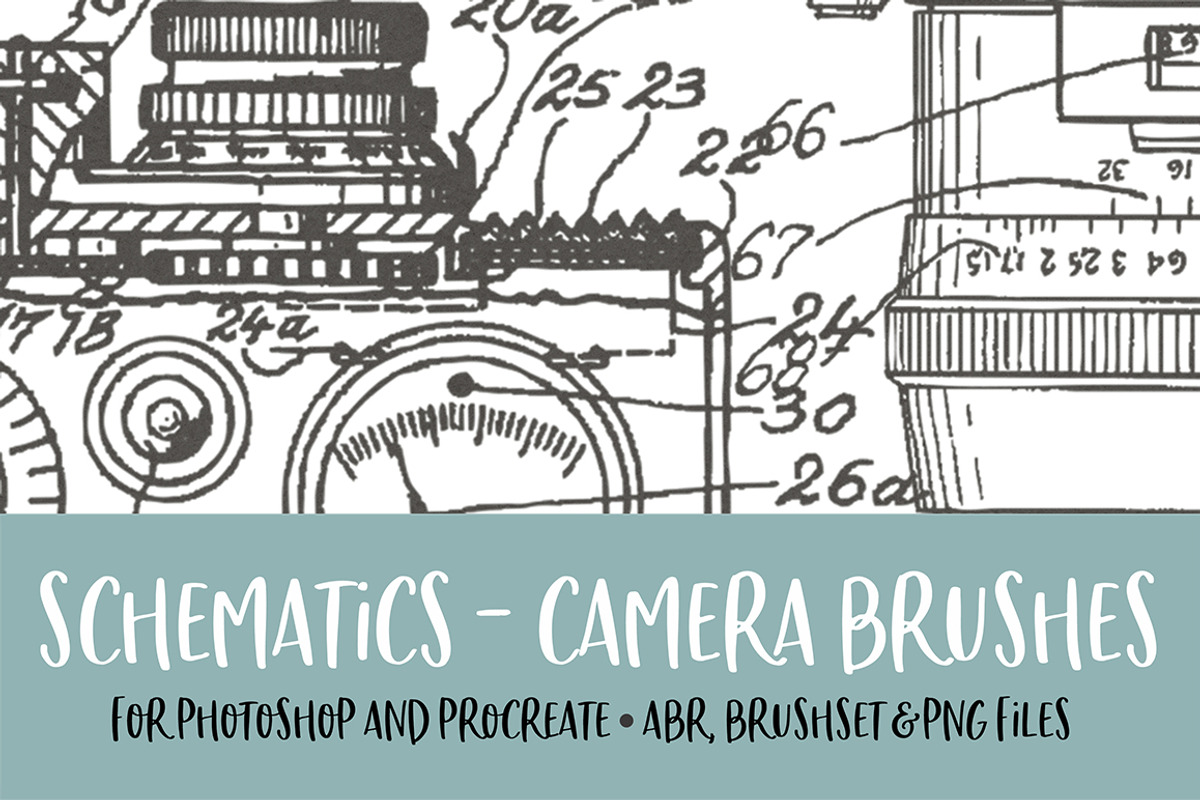 Schematics: Cameras Brush for PS/PRO, a Brush Add-On by Polka Dot Pixels (Photo 1 of 3)