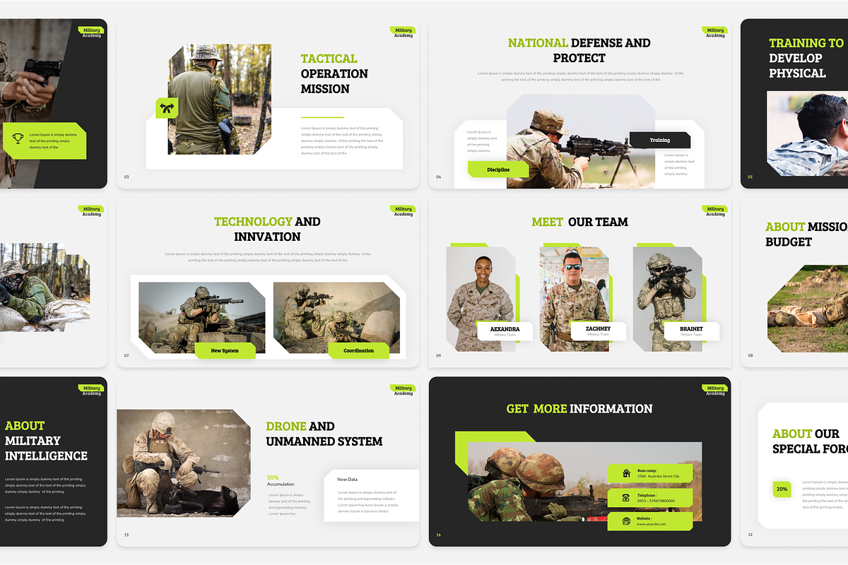 Military Academy PowerPoint, a Presentation Template by Annora Studio (Photo 2 of 5)