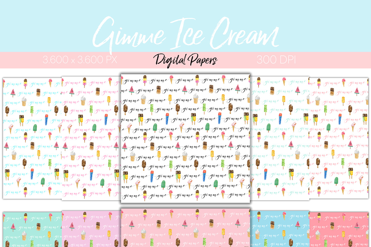 Hand-drawn Watercolor Ice Cream, an Illustration by U + Me Studio (Photo 12 of 14)