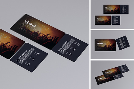 Ticket Mockup, an Advertising Mockup by HanaSaka_Studio