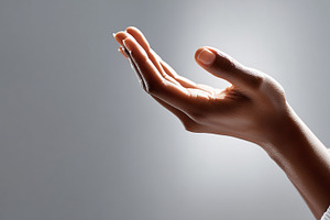 Hand reaching upward against soft, a Person Photo by MistyDay