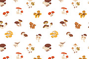 Forest mushrooms, fungi set, pattern, a Food Illustration by PaperTrident (Thumbnail 5 of 6)